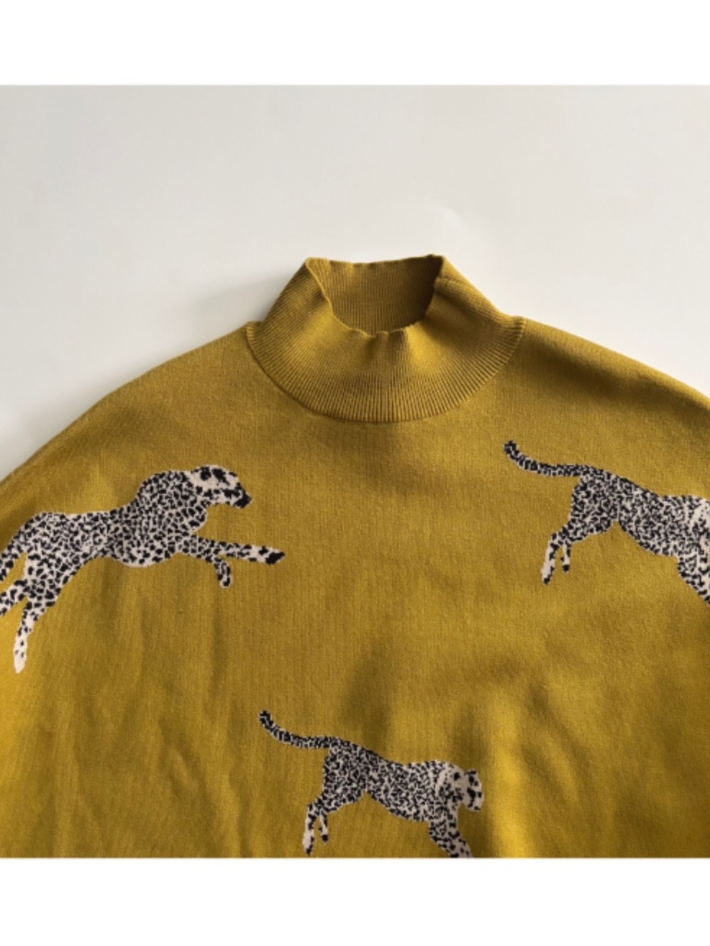Ali Miles Sweater Animal Jacquard Print Mock Neck Long Sleeve Popover Nwt - Picture 3 of 5